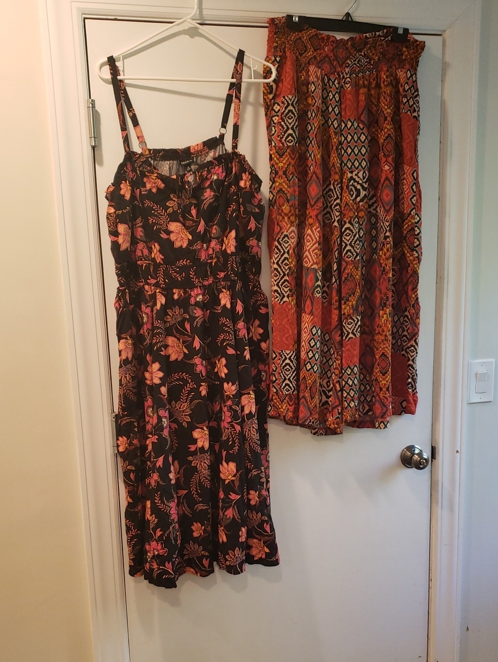 Torrid Bundle Black Midi Dress with Pink & Orange Floral Print+ Wide Legged Pant